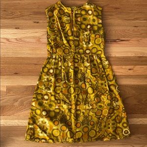 Vintage Retro Mustard Olive 70s Dress size 2-4